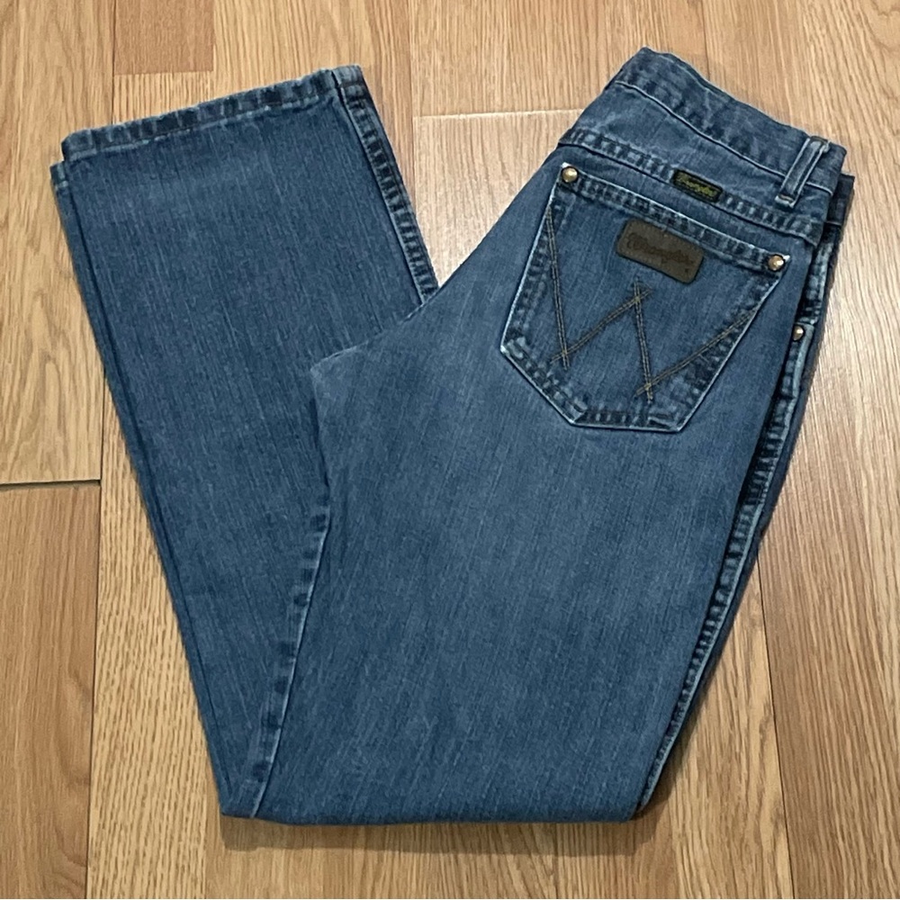 Wrangler Retro Boys Youth 16 (28x29) Relaxed Straight Jeans Medium Blue Denim